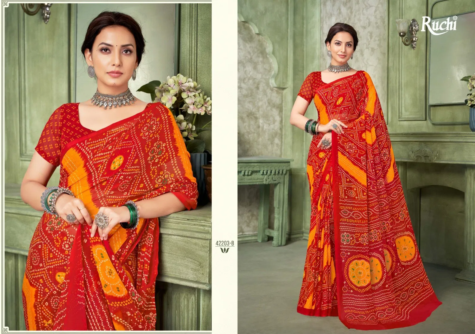 Star Chiffon Vol 193 By Ruchi Chiffon Saree Wholesale In India